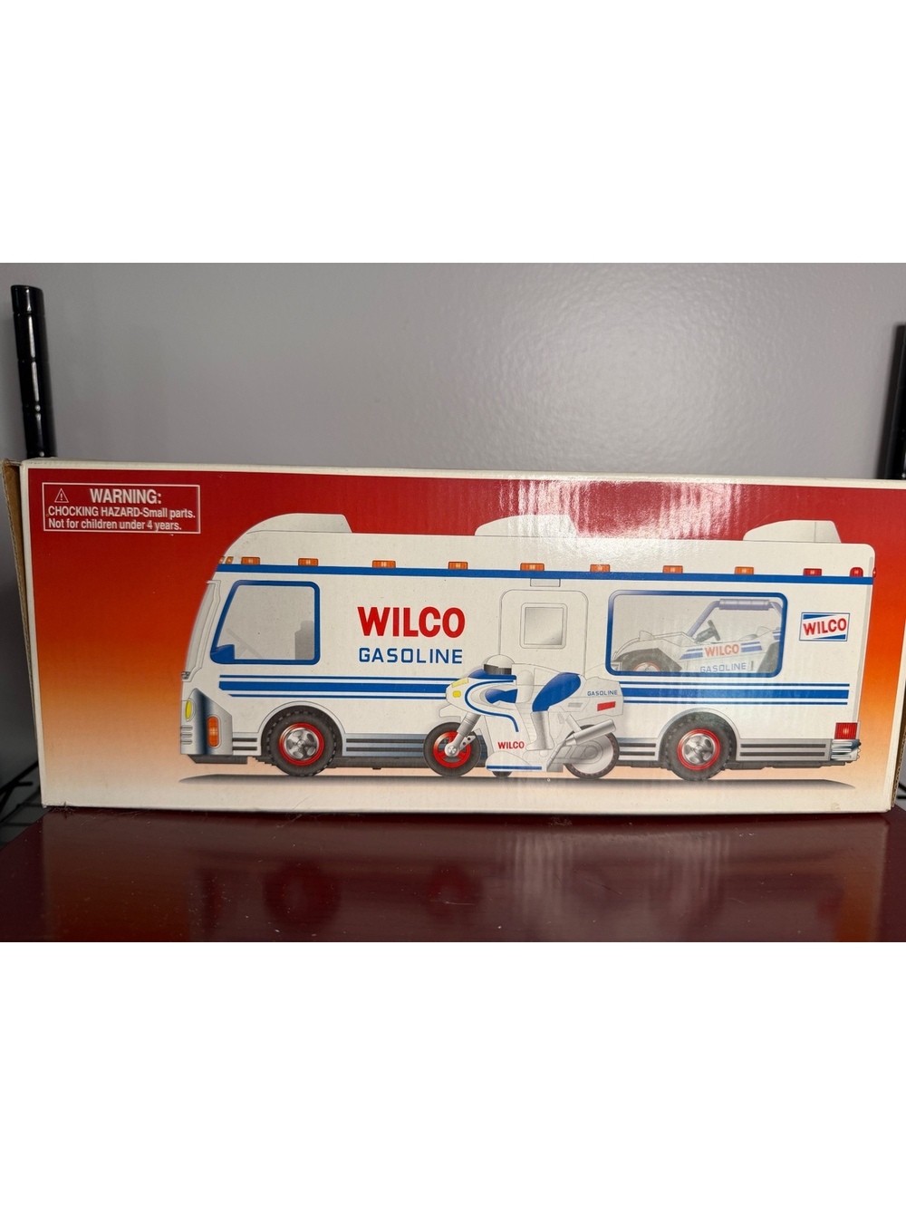 Wilco Gasoline Vintage Toy RV with Motorcycle